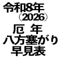 令和8年(2026)　厄年 八方塞がり 早見表